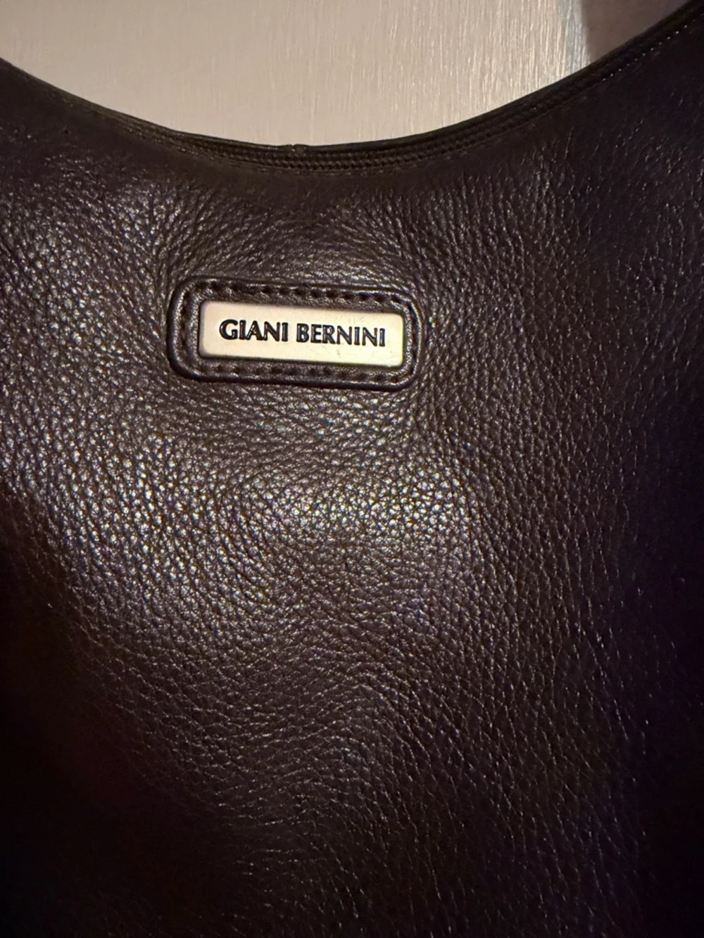 Giani Bernini Brown Pebbled Leather‎ Shoulder Bag Minimalist Luxe Everyday Hobo